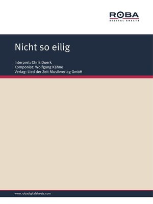 cover image of Nicht so eilig